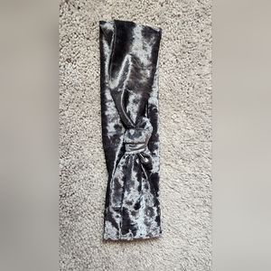 Silver Velvet Tie Headband